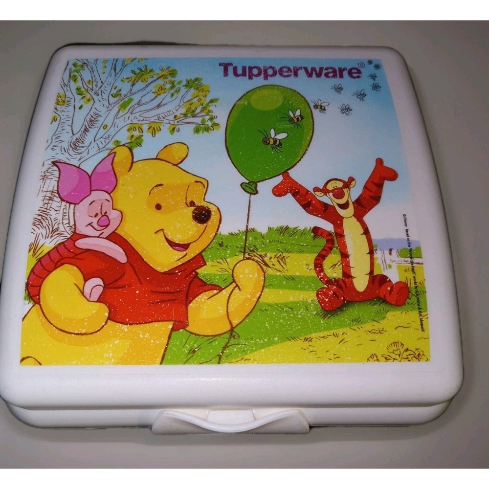 Vintage Tupperware Winnie the Pooh Sandwich Keepers Disney Lunch Box